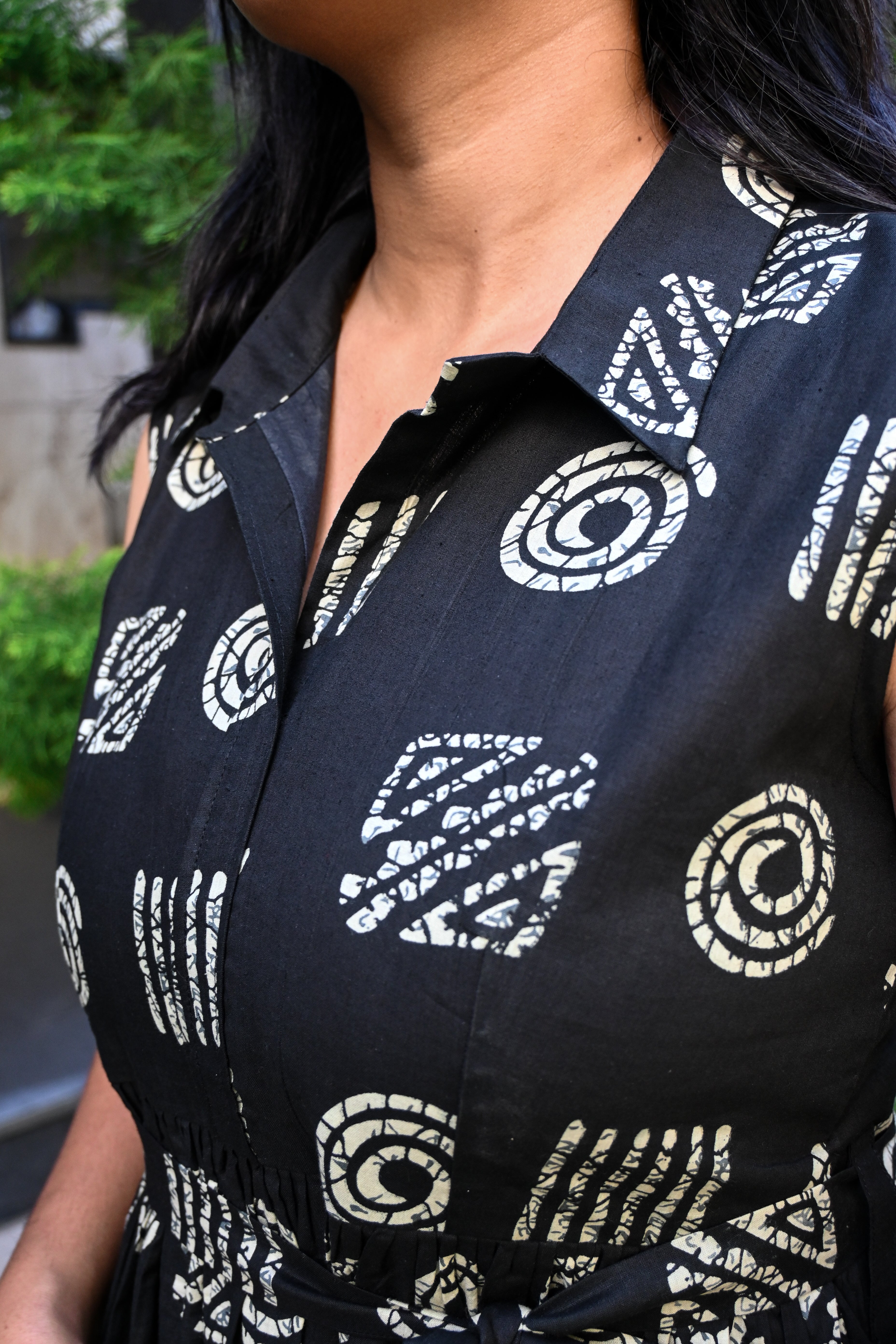 Black Soft Cotton Flared Maxi Dress