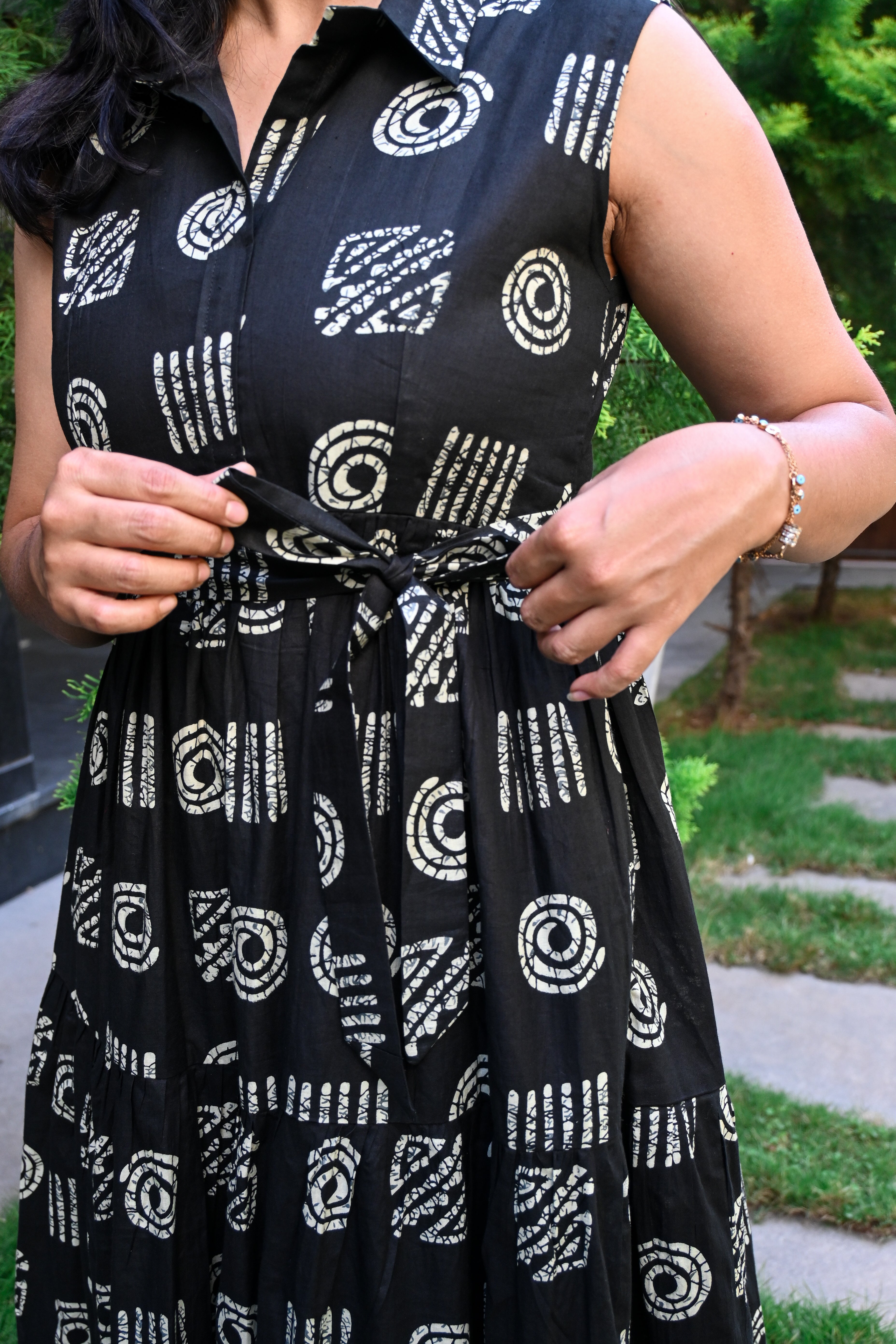 Black Soft Cotton Flared Maxi Dress