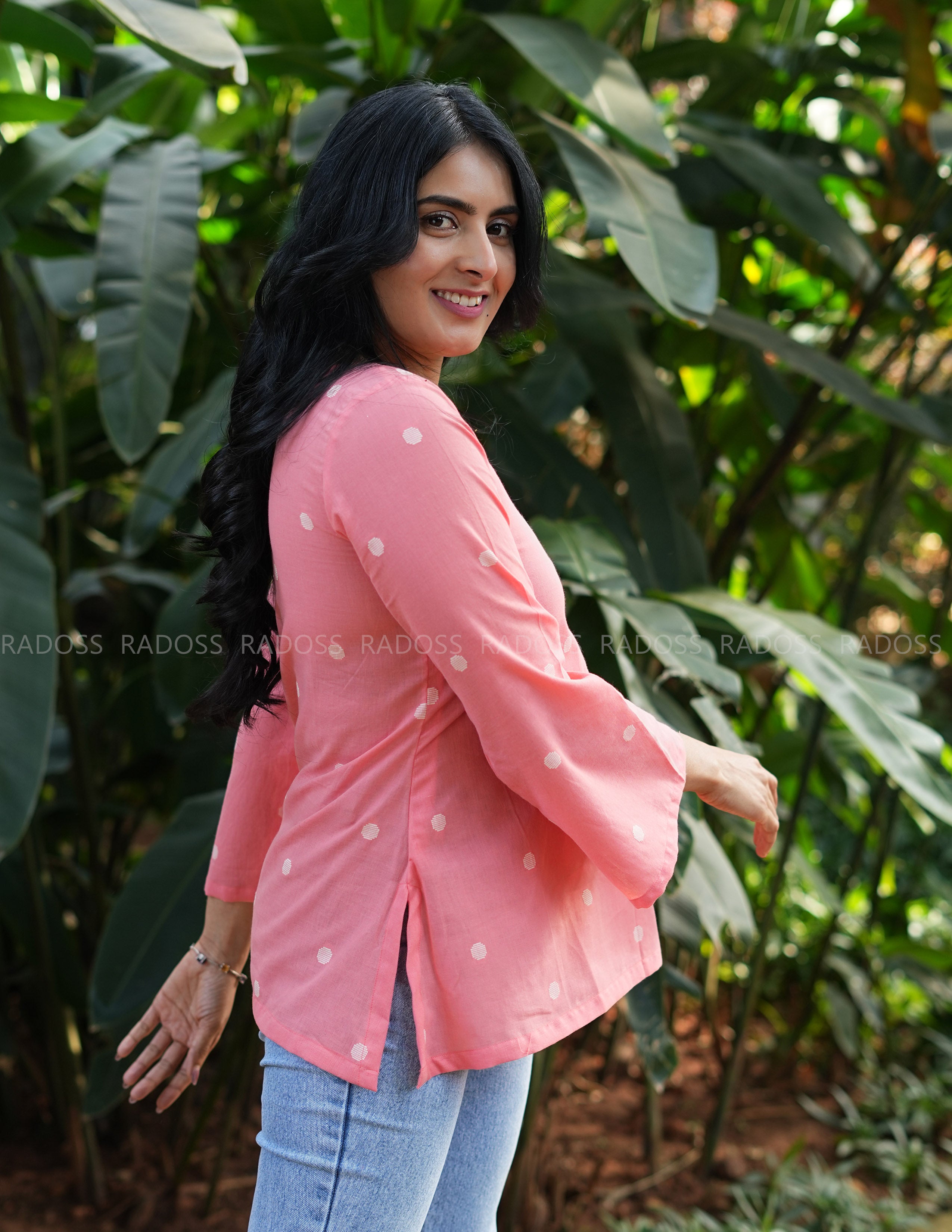 Peach Handloom Cotton Top
