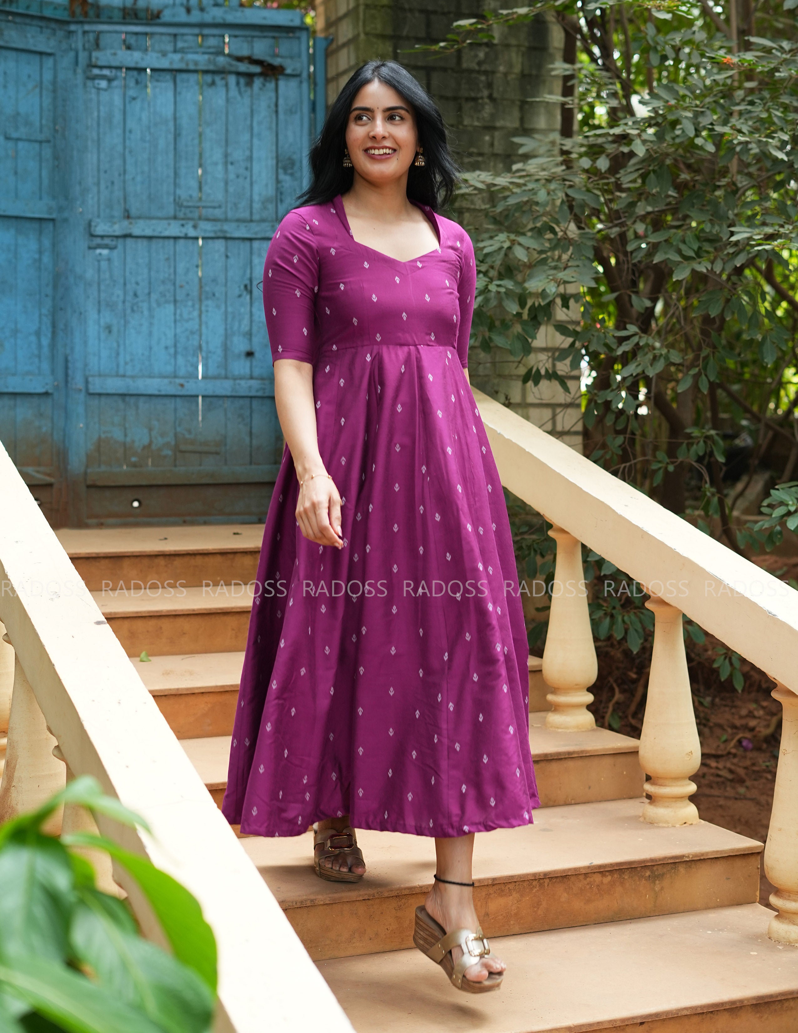 Magenta Semi Silk Kali Dress