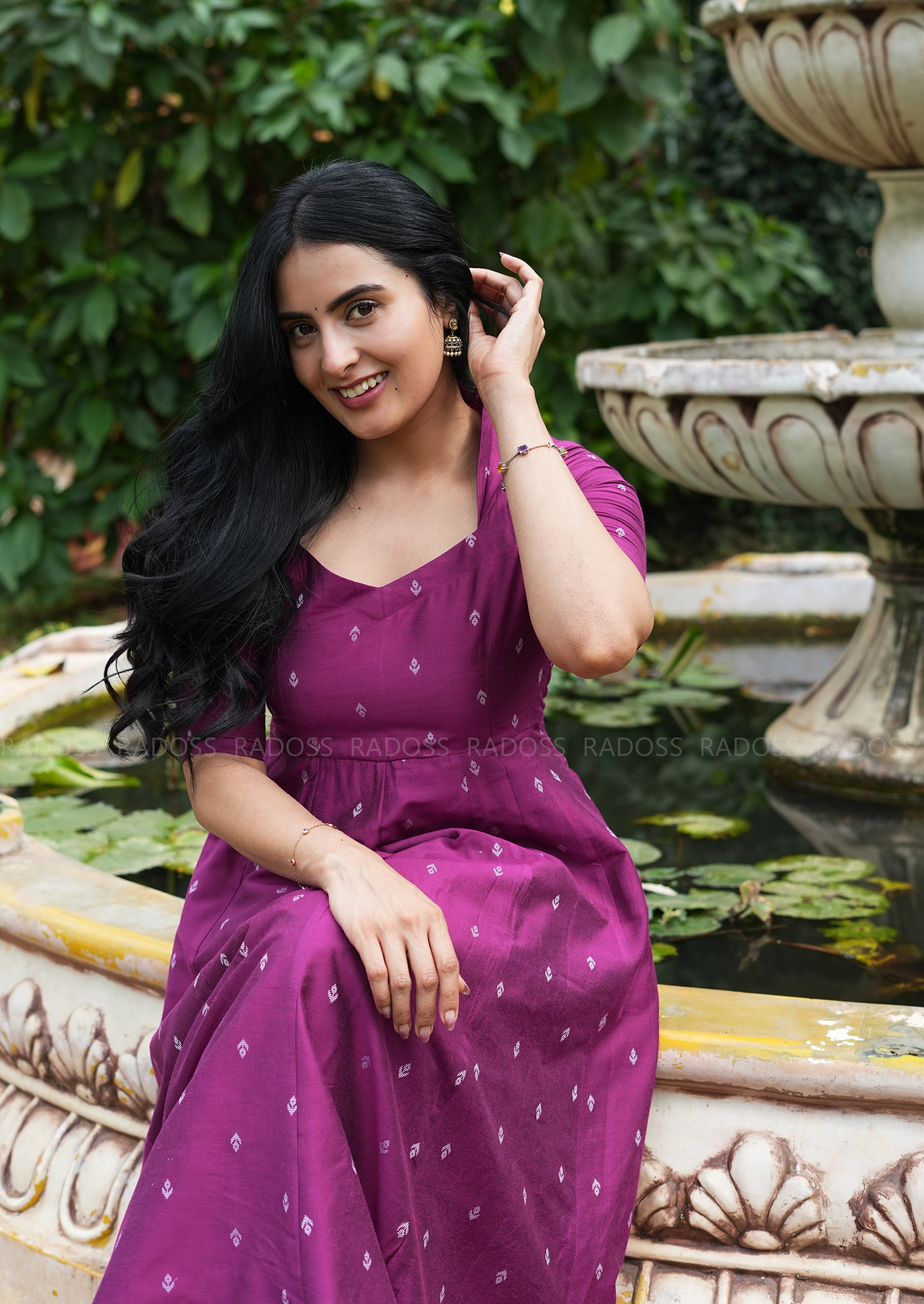Magenta Semi Silk Kali Dress