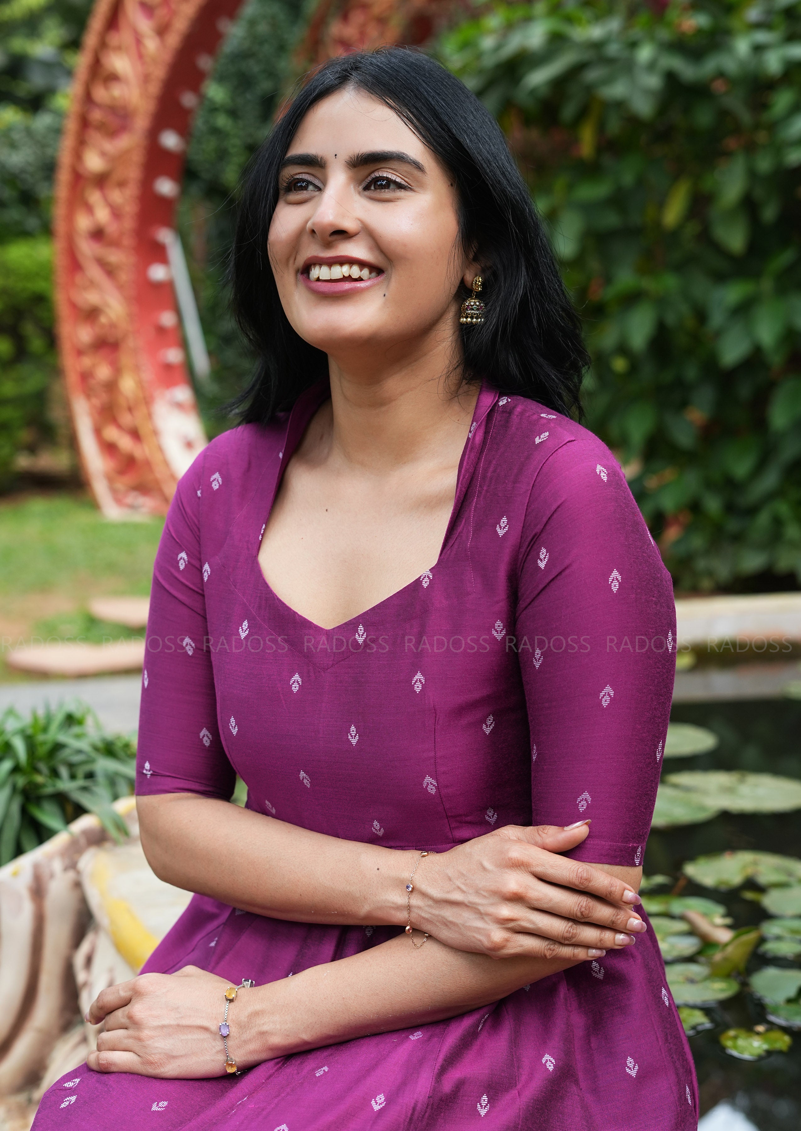 Magenta Semi Silk Kali Dress