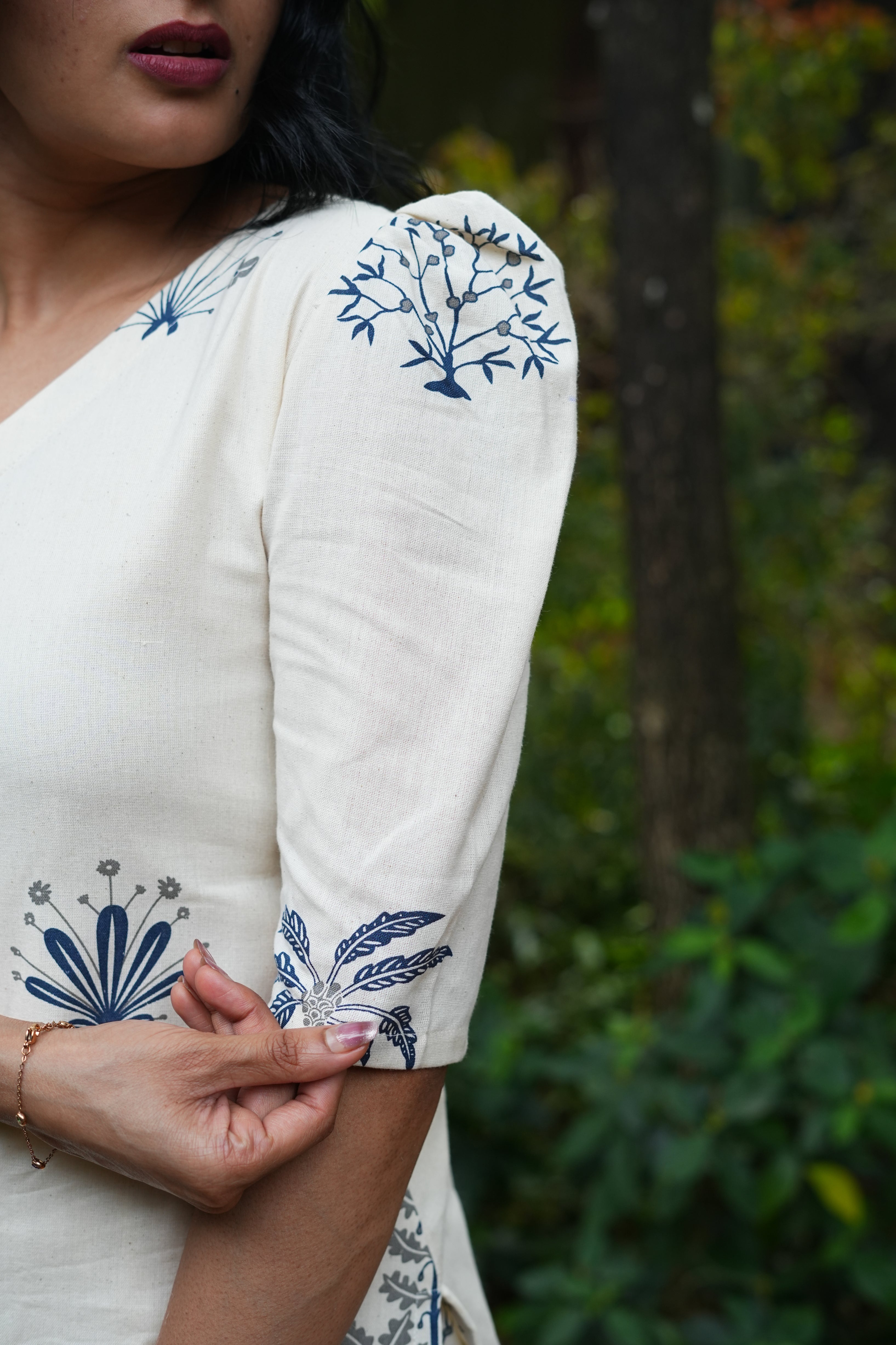 Off White Cotton Kurta Set