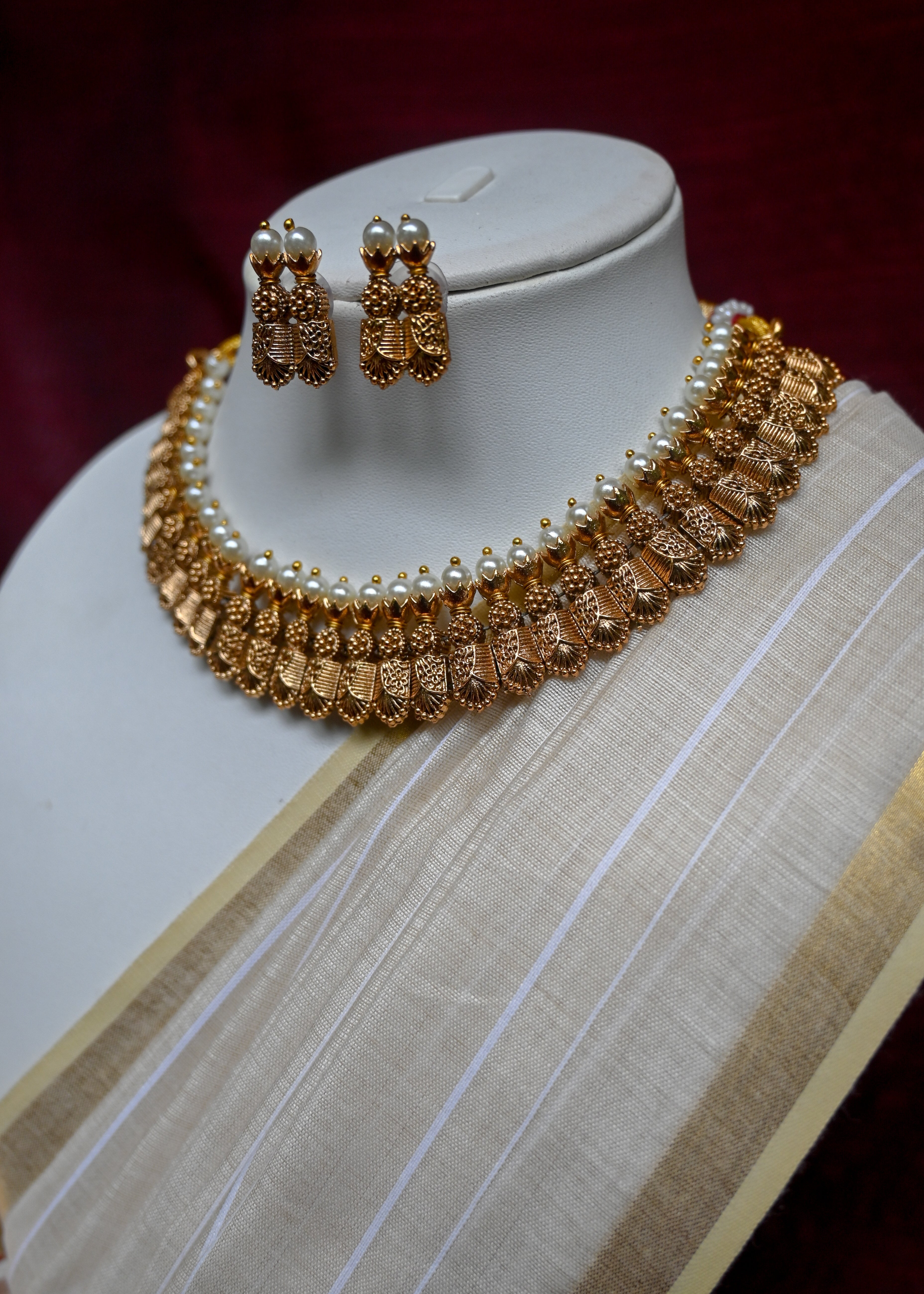 Vedika - Pearl Beaded Heritage Choker Set