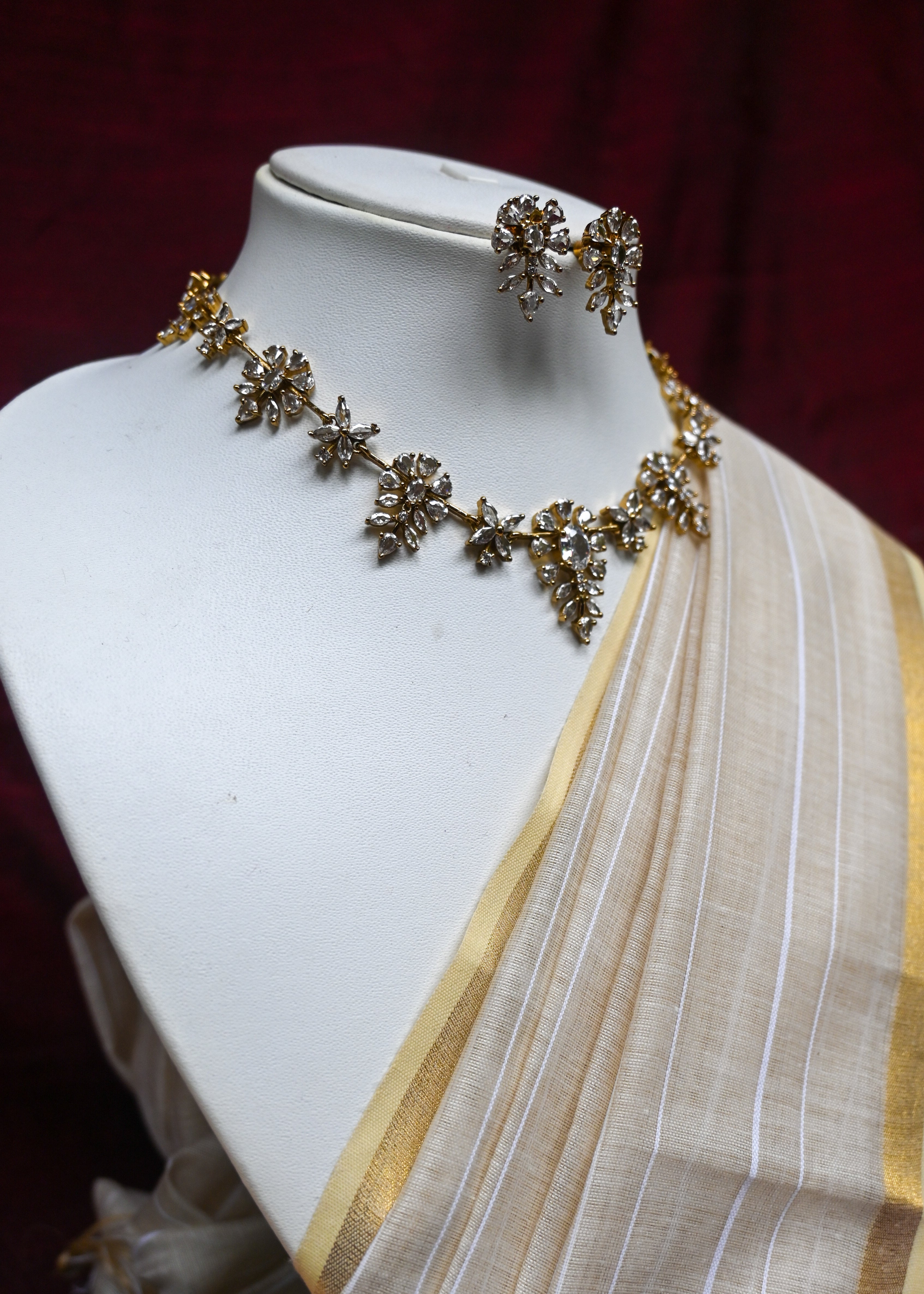 Suryika - Crystal Bloom Necklace Set